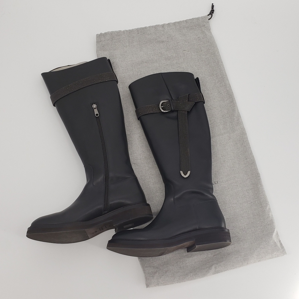Brunello Cucinelli Monili Knee Boots